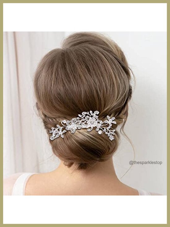 32 Pack Silver Bridal Hair Combs Pins Set Rhinestone Pearl Wedding Hair